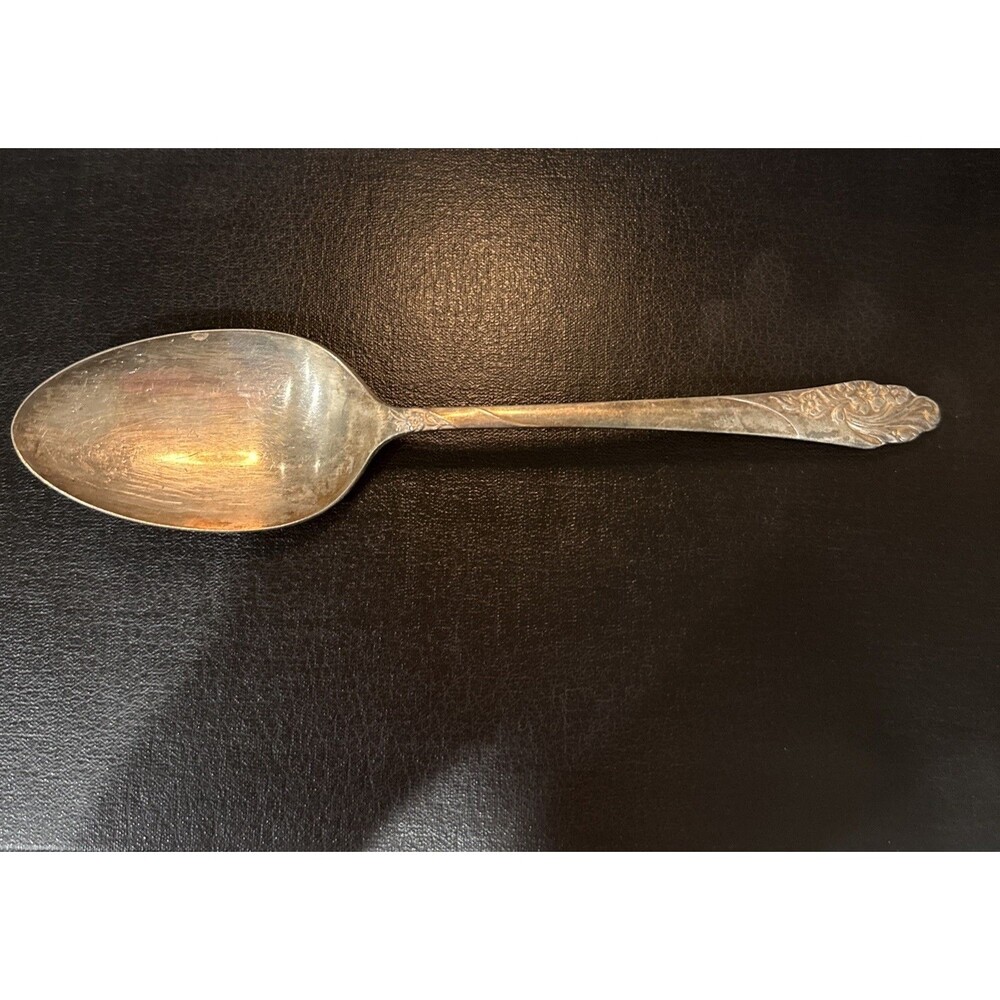 Vintage Oneida Community Silverplate Evening Star Serving Spoon Floral